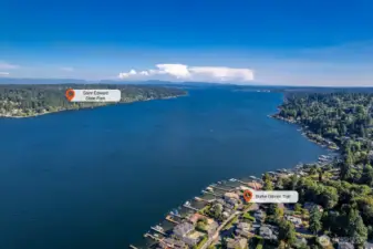 The Burke-Gilman Trail spans south approximately 20-miles south ending at Golden Garden Park.