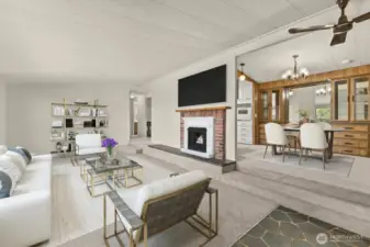 Living & dining room. Virtually staged.