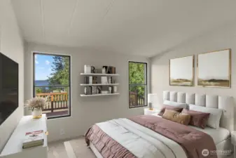 Bedroom. Virtually staged.