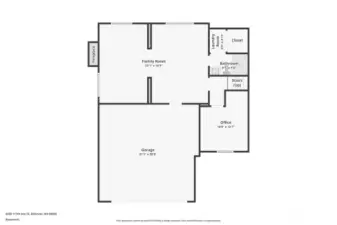 Basement with a 3/4 bathroom, new shower.