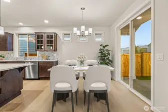 Virtually staged dining area.