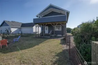 Large fenced backyard with private main entrance to home.