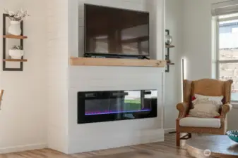 Modern electric fireplace update
