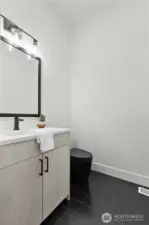 powder room off the laundry and garage enterance