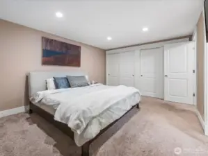 Ample closet space in the primary bedroom
