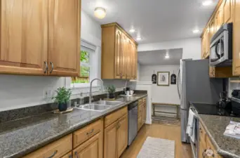 Side entry and laundry at end of kitchen for easy access