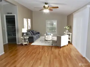 Family room staged