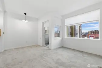 Walk out to small patio.