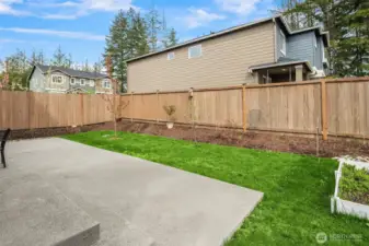 Fenced in backyard for privacy and safety for kids and pets