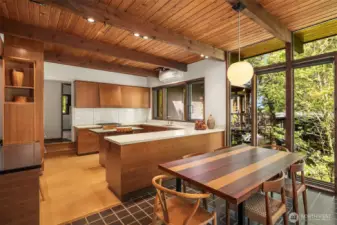 Updated kitchen blends mid-century modern with modern conveniences