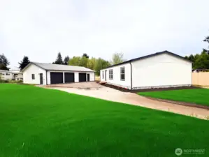 Home with grass grown in.