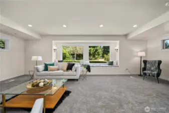 Large window with seating is perfect for enjoying a book!