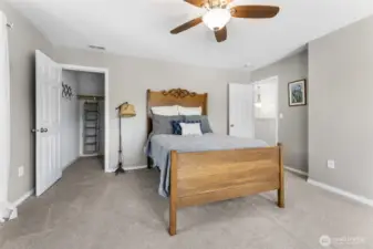 Bedroom 2 on upper level with large walk-in closet