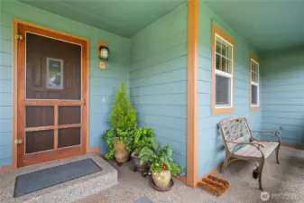 Front Covered Porch to relax and sip your morning jo
