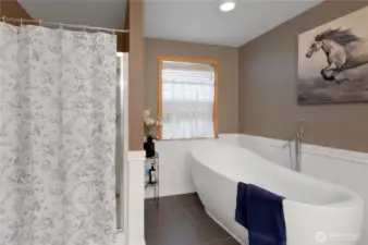 Shower is also located in the Primary bathroom.