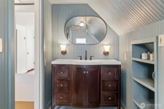 Stylish and functional bathrooms throughout the home.