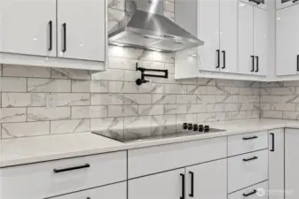 Induction cooktop and pot filler