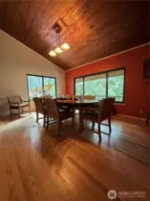 Dining room overlooking the forested property