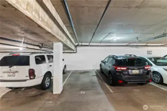 Assigned parking spot in secure garage