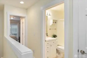 Hall with a large linen storage.