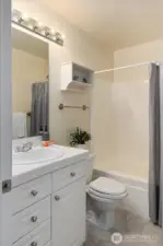 Full bath on second level.