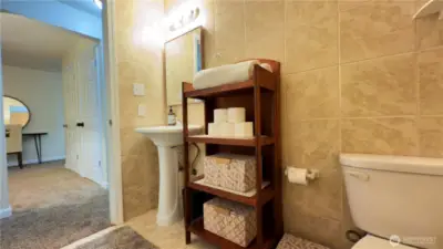 Bathroom for Unit B, currently operates as STR. Furnishings NOT included.