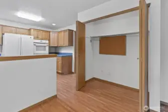 There is another closet off of the kitchen just in case you didn’t have enough storage room.