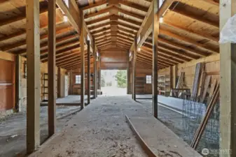 The inside of the barn is unfinished and waiting for you to make it your own.
