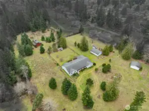 Overview from the front of the house looking back. This photo shows most of the property.