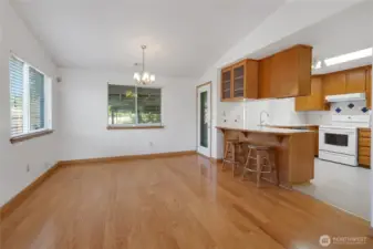 Dining room open to kitchen