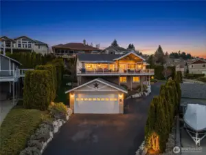 Twilight front of home