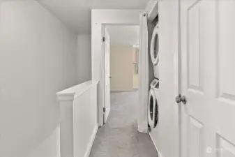 Upstairs hall with laundry area