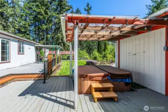 Covered hot tub