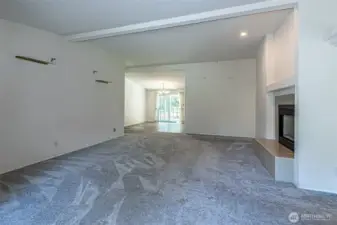 Living Room connected to the dining room