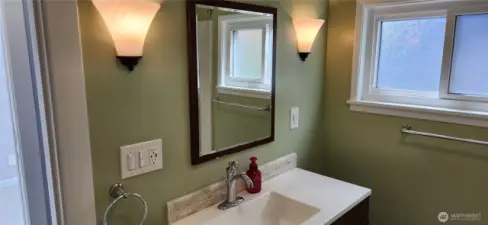 Updated bath with heated floors