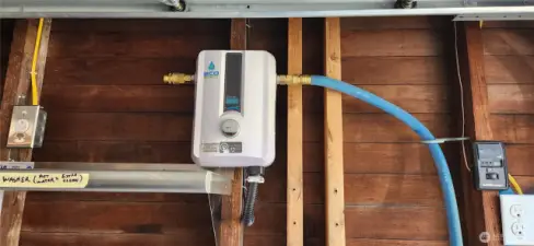 On demand Hot Water in front garage