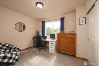 Home office or second bedroom. Room for a queen and a dresser.  Lots of light