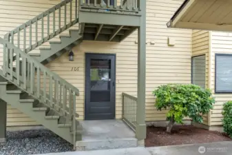 Front entry of this main floor unit