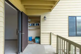 Storage closet on back patio