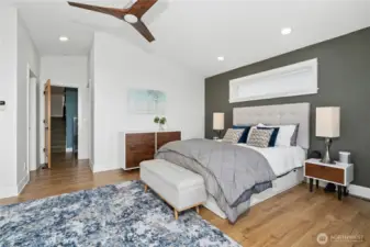 Wi-Fi-controlled ceiling fan and dual-mode ceiling lights