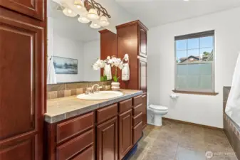Tastefully appointed bathroom for the primary suite