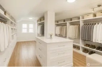 Virtually staged-attic can be transformed into a gorgeous large walk-in closet