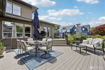 three tiered deck with low maintenance trex deck
