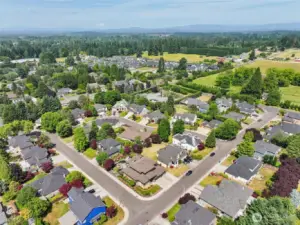 if you look in the distance you can see mount st helens, also observe the large lots in this subdivision.