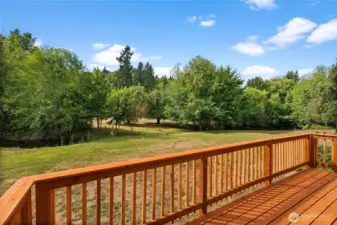 back deck overlooking pond
