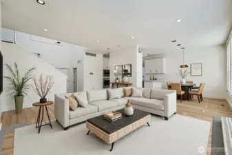 Large open concept living room with space for plenty of furnature