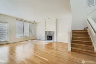 Large Skylight at the top of stairs to bring in more natuarl light.