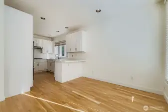 Space for barstools in the kitchen