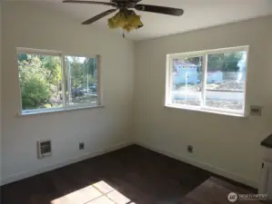 Eating area off the kitchen.