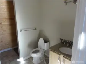 Half bath lower level with laundry
